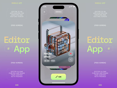 Editor App animation app design media mobile mobile ui ui ux